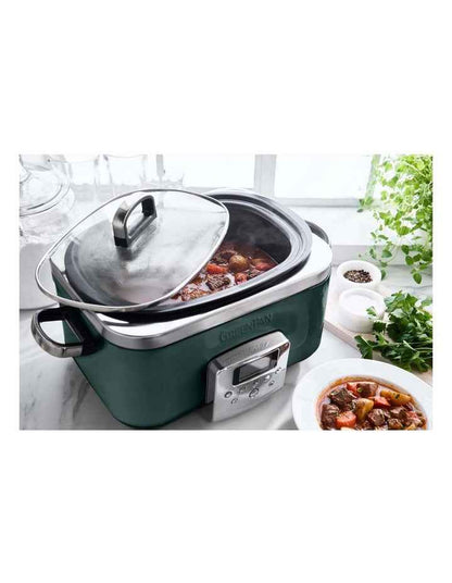 Elite Slow Cooker 6L Pine Green PFAS-free coating in Pine Green