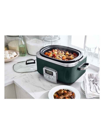 Elite Slow Cooker 6L Pine Green PFAS-free coating in Pine Green