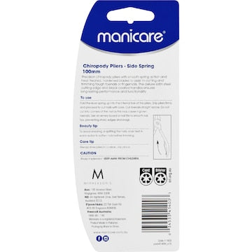 Manicare Chiropody Pliers with Side Springs 100mm each
