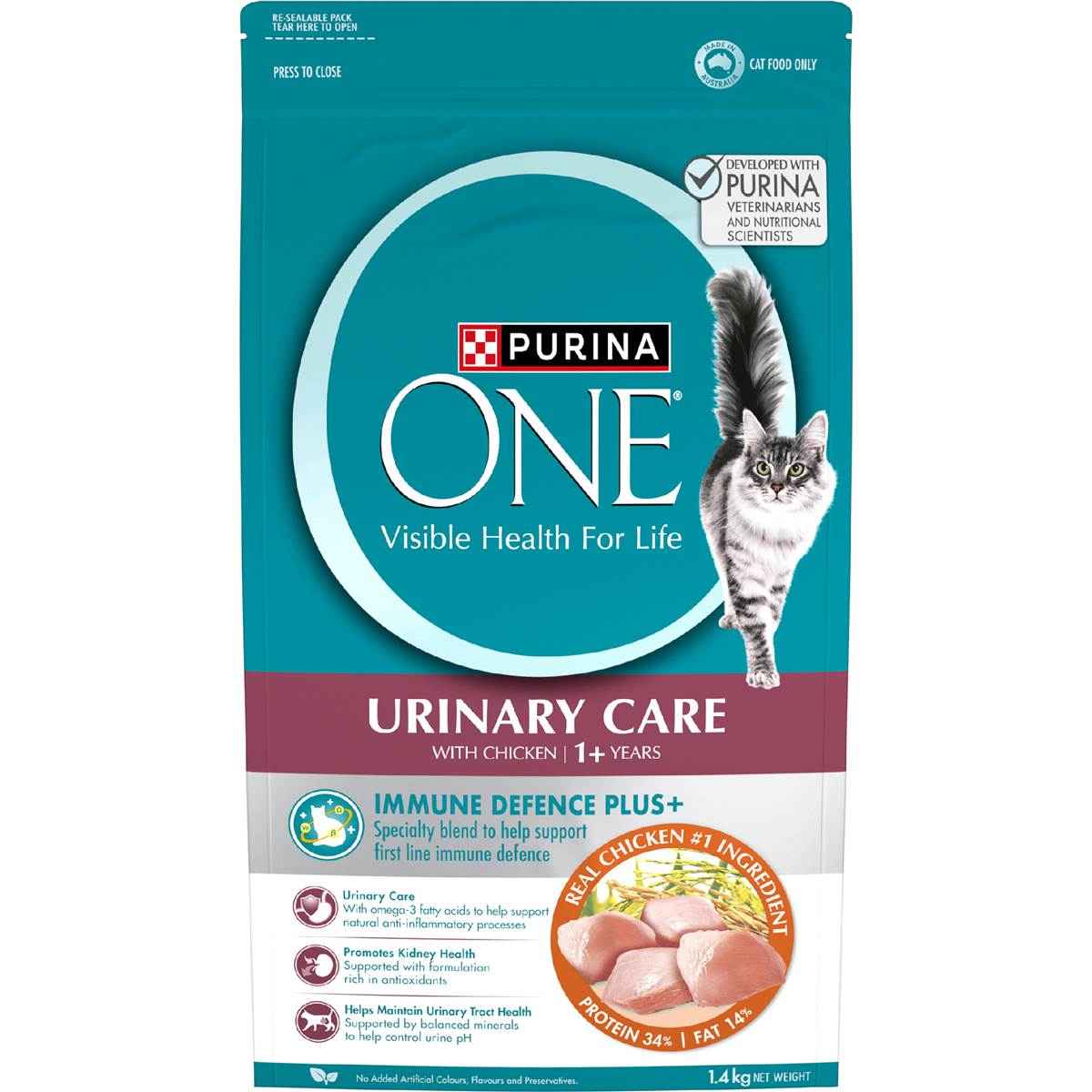 Purina One Urinary Care With Chicken 1+ Years Dry Cat Food 1.4kg