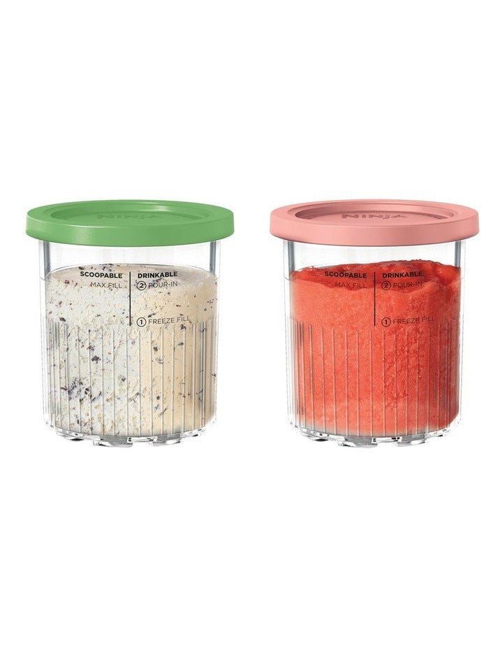 Creami Deluxe Tubs & Lids XSKDLVRLDANZ 700ml in Lime Green/Pink