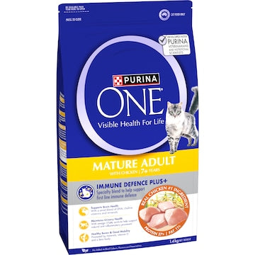 Purina One Mature Adult With Chicken 7+ Years Dry Cat Food 1.4kg