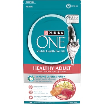Purina One Healthy Adult With Salmon & Tuna 1+ Years Dry Cat Food 1.5kg