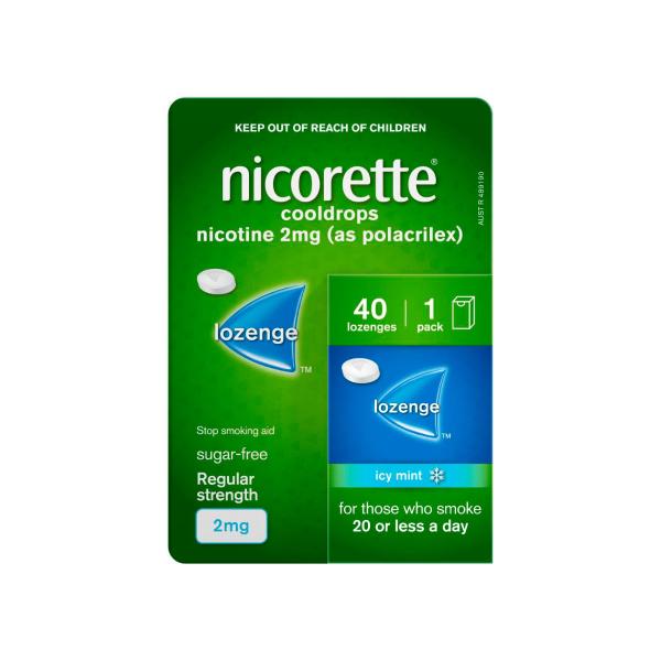 NICORETTE LOZENGE COOLDROPS 2MG 40PK