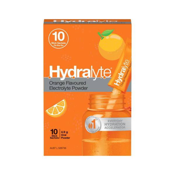 HYDRALYTE STICK SACHET ORANGE 10 PACK