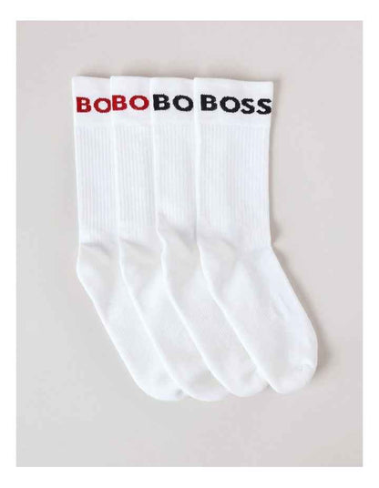 Logo Sports Crew Socks Pack Of 2 in White