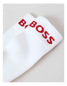Logo Sports Crew Socks Pack Of 2 in White