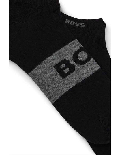 Low Cut Logo Sport Socks 2 Pack in Black