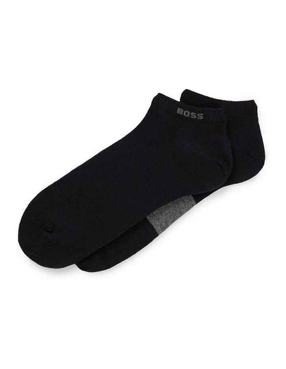 Low Cut Logo Sport Socks 2 Pack in Black