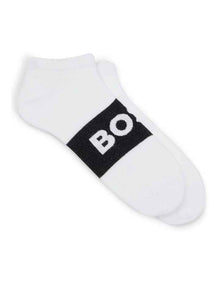 Low Cut Logo Sport Socks 2 Pack in White