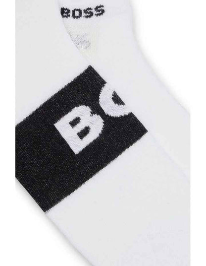 Low Cut Logo Sport Socks 2 Pack in White