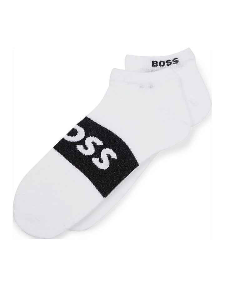Low Cut Logo Sport Socks 2 Pack in White