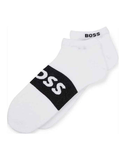 Low Cut Logo Sport Socks 2 Pack in White