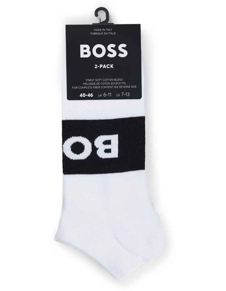 Low Cut Logo Sport Socks 2 Pack in White