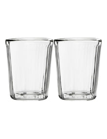 Blend Stripey Double Wall Cup 80ml Set 2 Gift Boxed in Clear