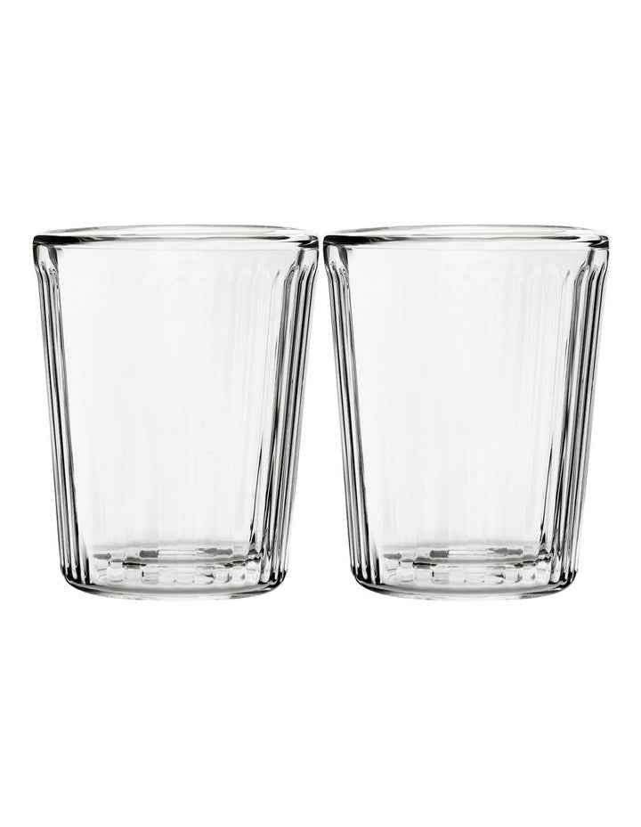 Blend Stripey Double Wall Cup 80ml Set 2 Gift Boxed in Clear