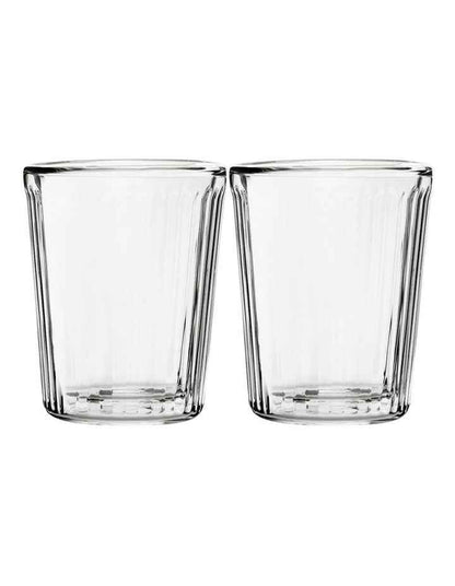 Blend Stripey Double Wall Cup 80ml Set 2 Gift Boxed in Clear