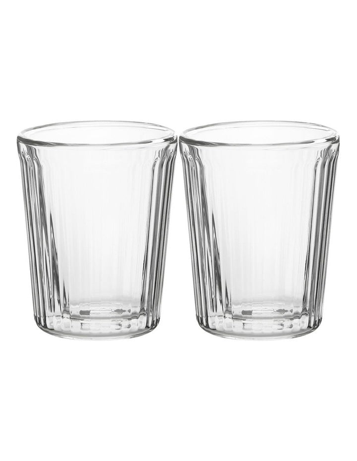 Blend Stripey Double Wall Cup 80ml Set 2 Gift Boxed in Clear