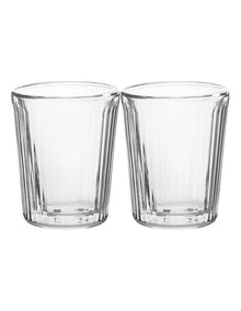 Blend Stripey Double Wall Cup 80ml Set 2 Gift Boxed in Clear