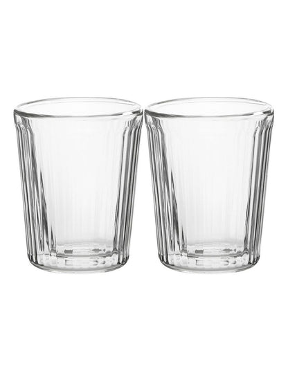 Blend Stripey Double Wall Cup 80ml Set 2 Gift Boxed in Clear