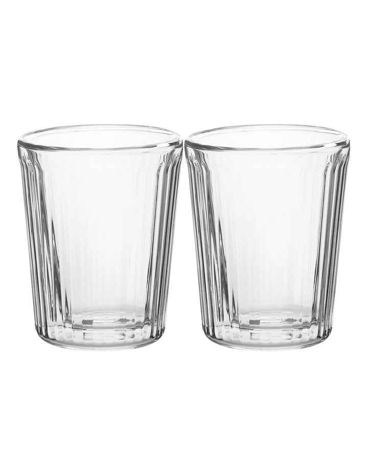 Blend Stripey Double Wall Cup 80ml Set 2 Gift Boxed in Clear