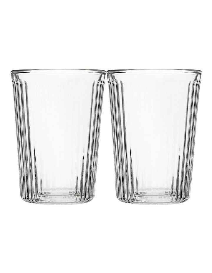 Blend Stripey Double Wall Cup 250ml 2 Set Gift Boxed in Clear