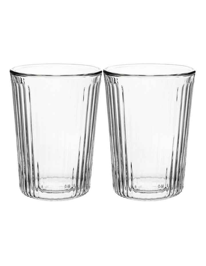 Blend Stripey Double Wall Cup 250ml 2 Set Gift Boxed in Clear