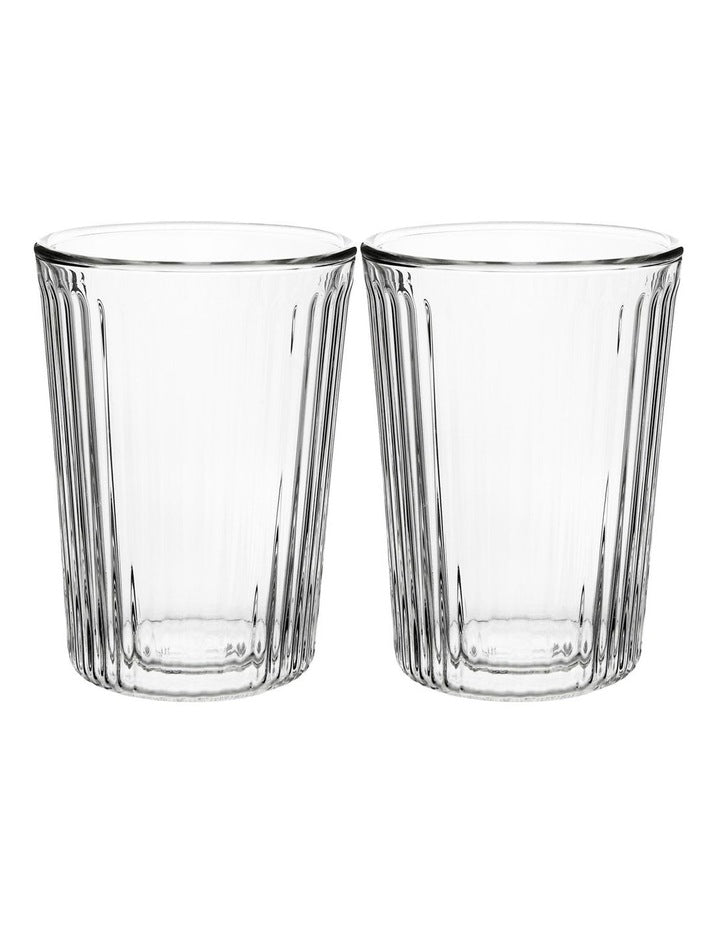 Blend Stripey Double Wall Cup 250ml 2 Set Gift Boxed in Clear