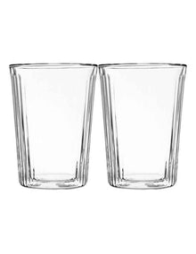 Blend Stripey Double Wall Cup 360ml Set 2 Gift Boxed in Clear
