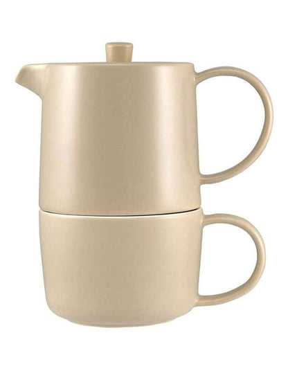 Cafe Life Tea for One With Infuser 450ml Gift Boxed in Sand