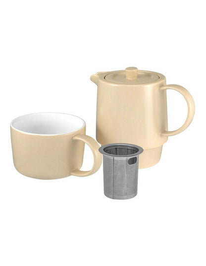 Cafe Life Tea for One With Infuser 450ml Gift Boxed in Sand