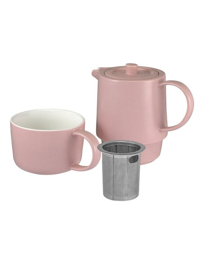 Cafe Life Tea for One With Infuser 450ml Gift Boxed in Rose