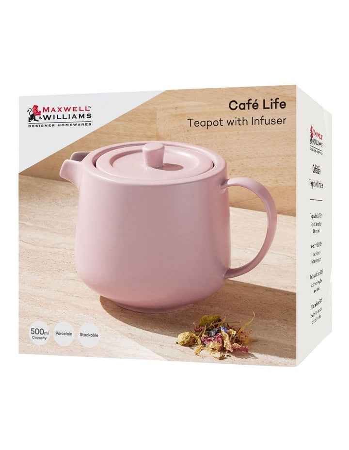 Cafe Life Teapot With Infuser 500ml Gift Boxed in Rose
