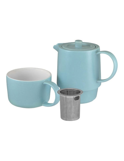 Cafe Life Tea for One With Infuser 450ml Gift Boxed in Cloud