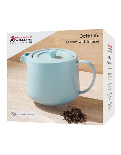 Cafe Life Teapot With Infuser 500ml Gift Boxed in Cloud