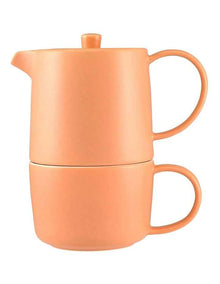 Cafe Life Tea for One With Infuser 450ml Gift Boxed in Apricot
