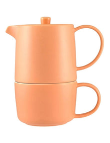 Cafe Life Tea for One With Infuser 450ml Gift Boxed in Apricot