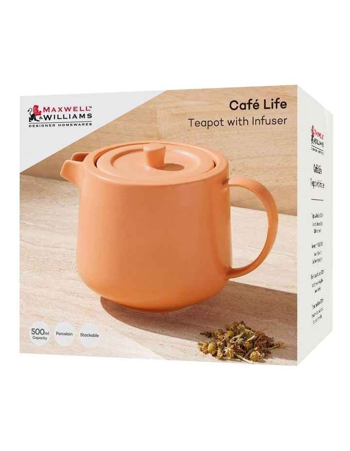 Cafe Life Teapot With Infuser 500ml Gift Boxed in Apricot