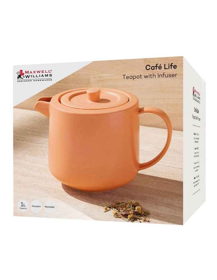 Cafe Life Teapot With Infuser 1L Gift Boxed inApricot