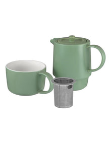 Cafe Life Tea for One With Infuser 450ml Gift Boxed in Seafoam