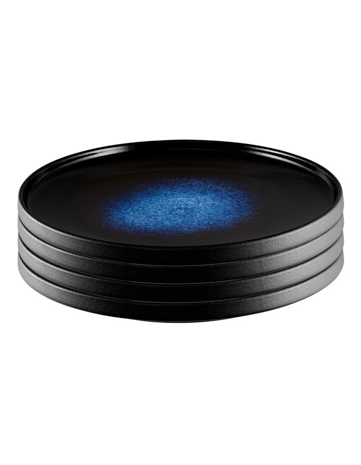 Caviar Midnight High Rim Plate 21cm in Black/Blue