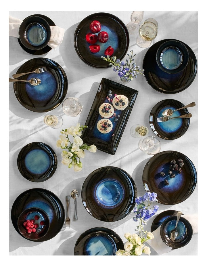 Caviar Midnight High Rim Plate 28cm in Black/Blue
