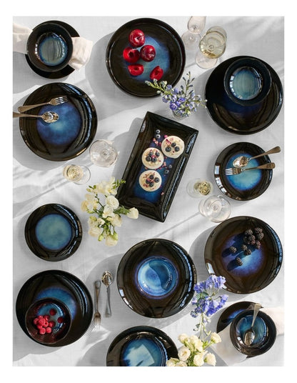 Caviar Midnight High Rim Plate 28cm in Black/Blue