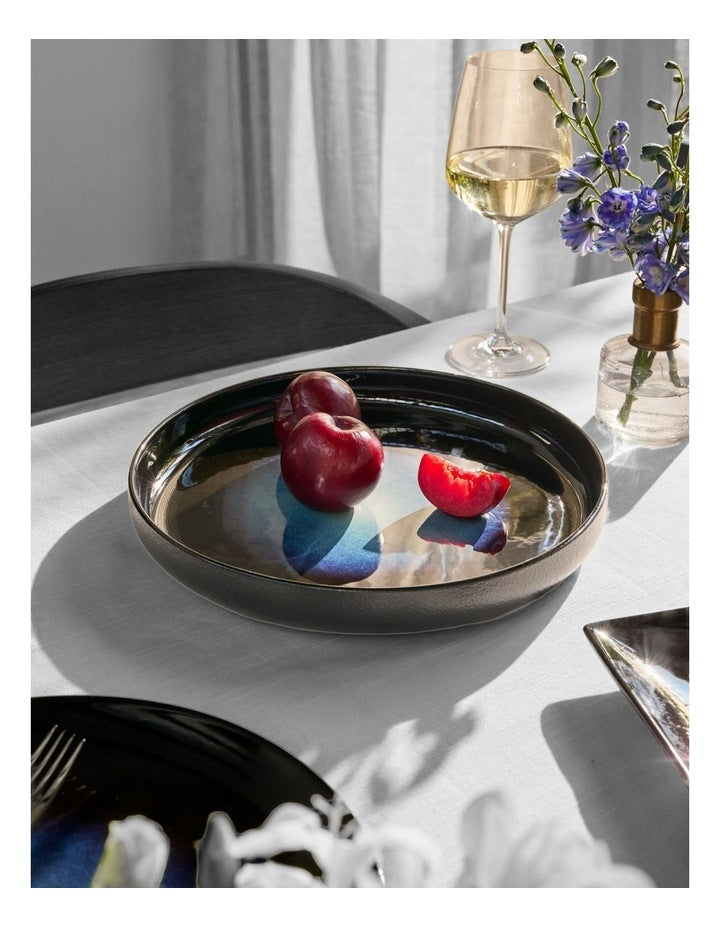 Caviar Midnight High Rim Platter 28cm in Black/Blue