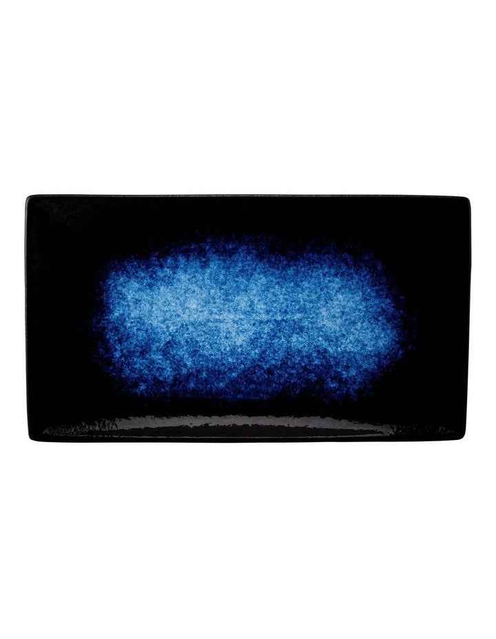 Caviar Midnight Rectangular Platter 34.5x19.5cm in Black/Blue