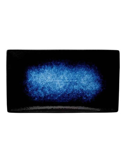 Caviar Midnight Rectangular Platter 34.5x19.5cm in Black/Blue