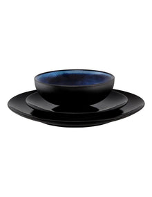 Caviar Midnight Coupe Dinner Set 12 Piece Gift Boxed in Black/Blue