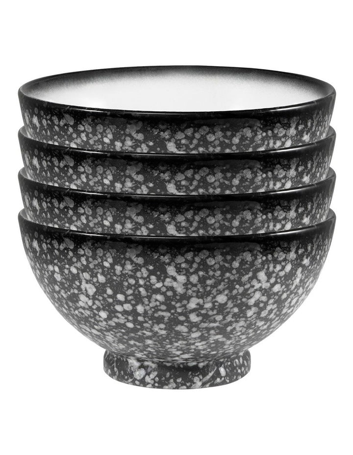 Caviar Granite Noodle Bowl 17x9cm in Black/White