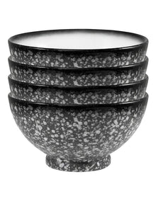 Caviar Granite Noodle Bowl 17x9cm in Black/White