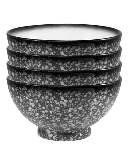 Caviar Granite Noodle Bowl 17x9cm in Black/White